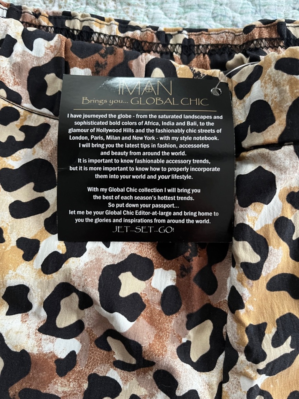 IMAN Leopard Print summer pants in Tan, Brown & Black - Picture 4 of 10